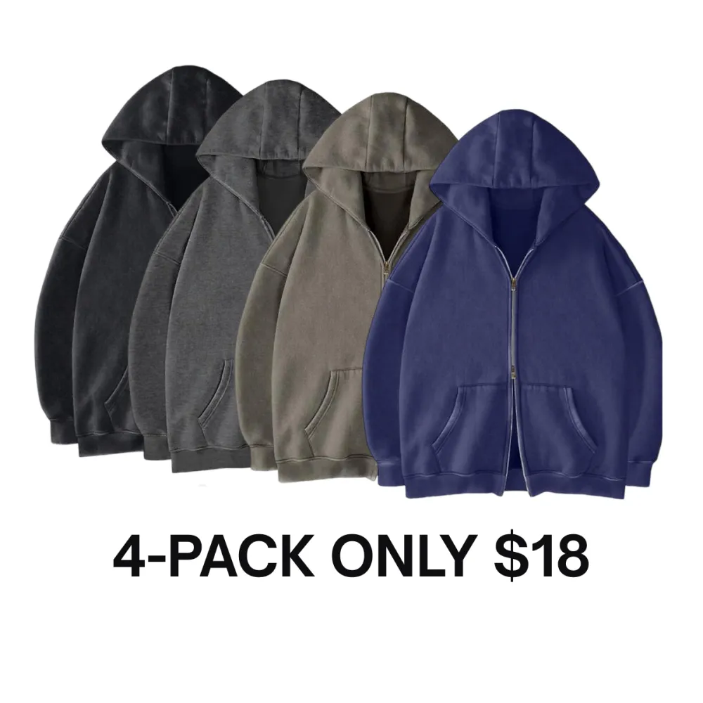 Women’s Washed Heavyweight Double Zipper Hoodie