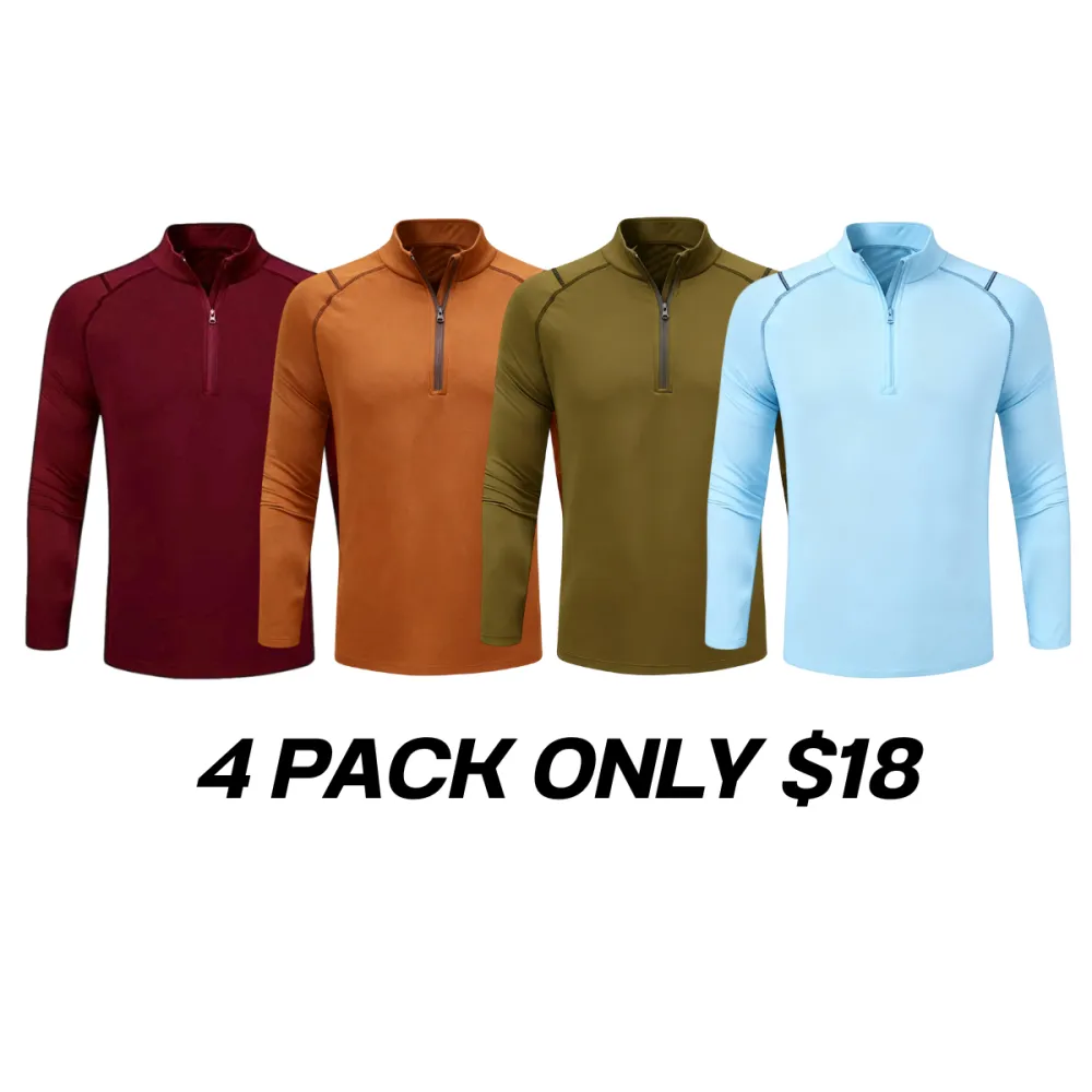 🔥Last Day 95% OFF🔥Men's Plain Zipper Mock Neck Sweatshirt