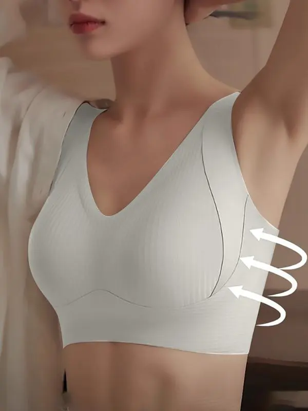 Women's Solid Four-Buckle Adjustable Soft Breathable Seamless Bra