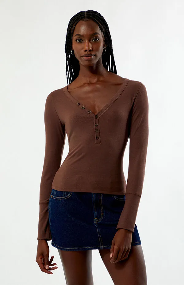 Women’s Long Sleeve Henley Top