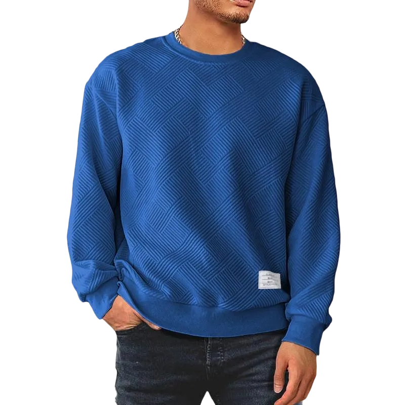 Men's Geometric Texture Crewneck Sweatshirt
