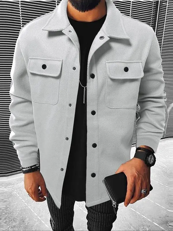 Men's Plain Long Sleeve Jacket