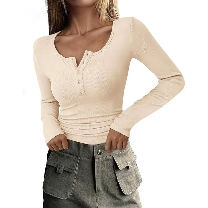 Women's Long Sleeve Henley Shirt