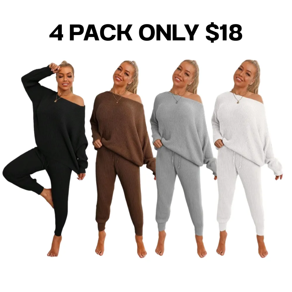 Women's Drop Shoulder Sweater Set