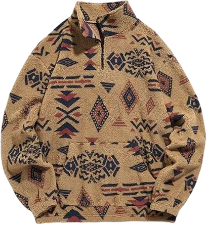 🔥Last Day 95% OFF🔥Women's Ethnic Pattern Zip-Up Sweatshirt