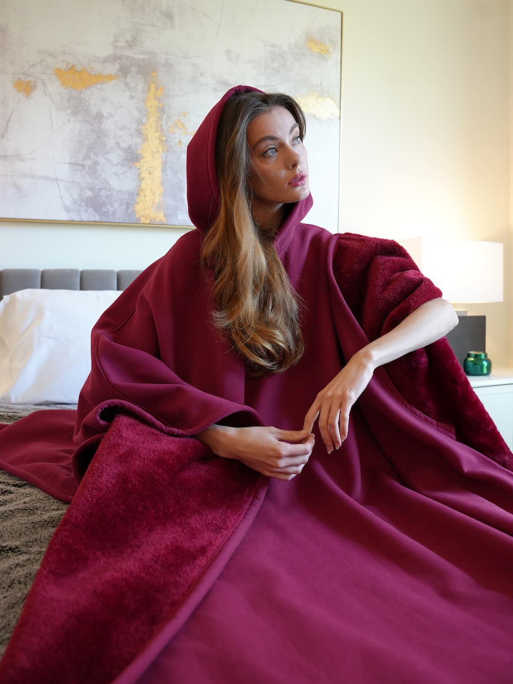 Clearance Sale🎇 - Solid Color sided Fleece Hoodie Blanket