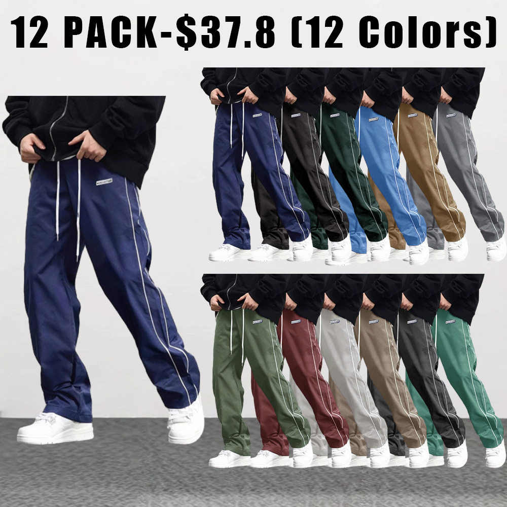 Solid Color Trousers with Drawstring for Men Suitable for Various Occasions