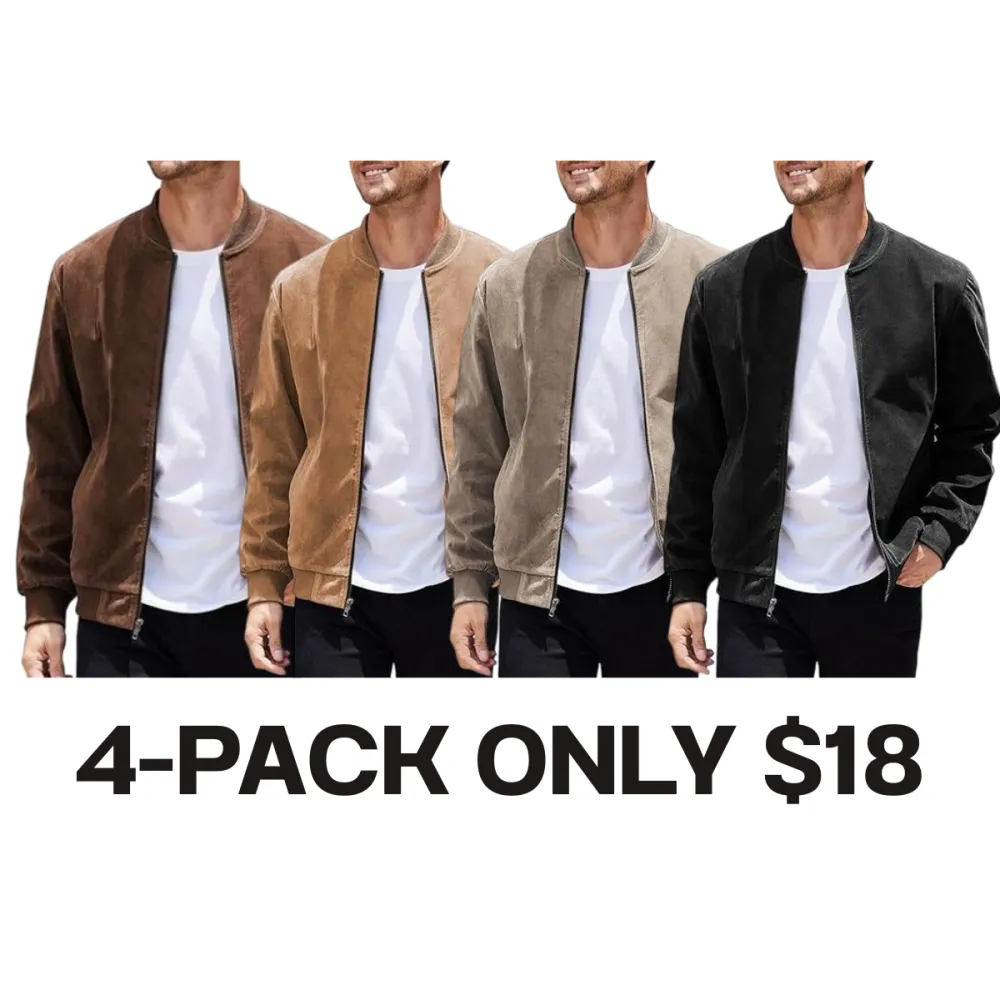 Men's Suede-Trimmed Stretch Jacket