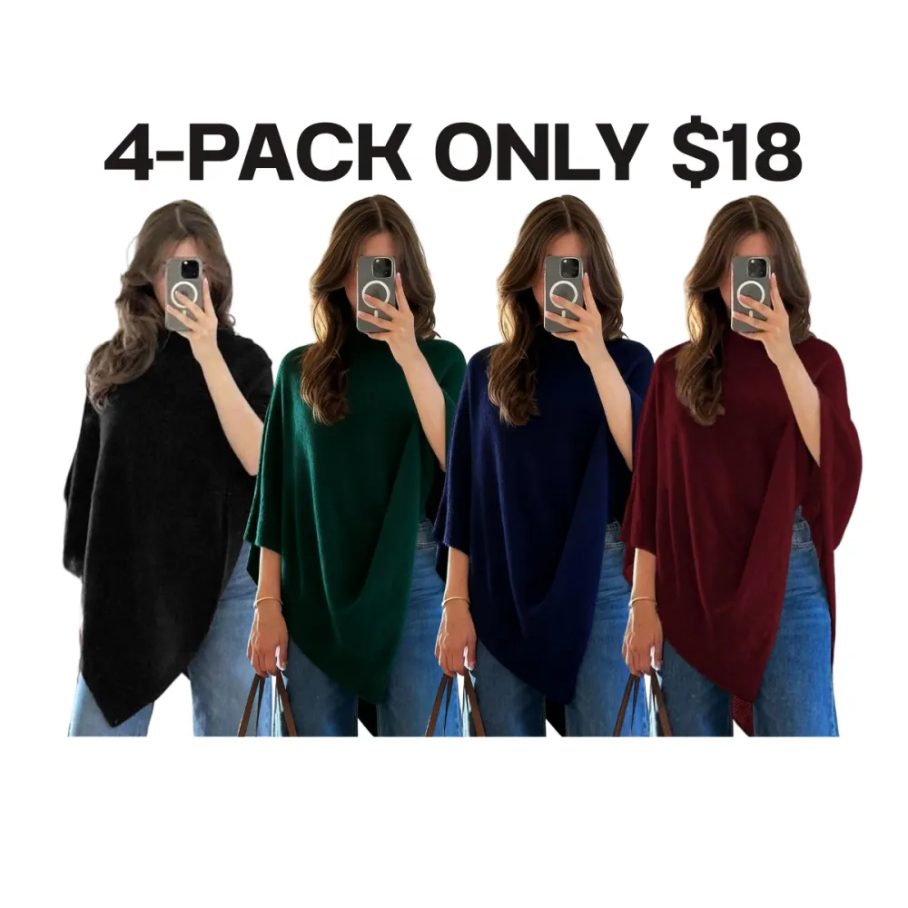Women's Plain Loose Elegant Fashion Sweater Shawl