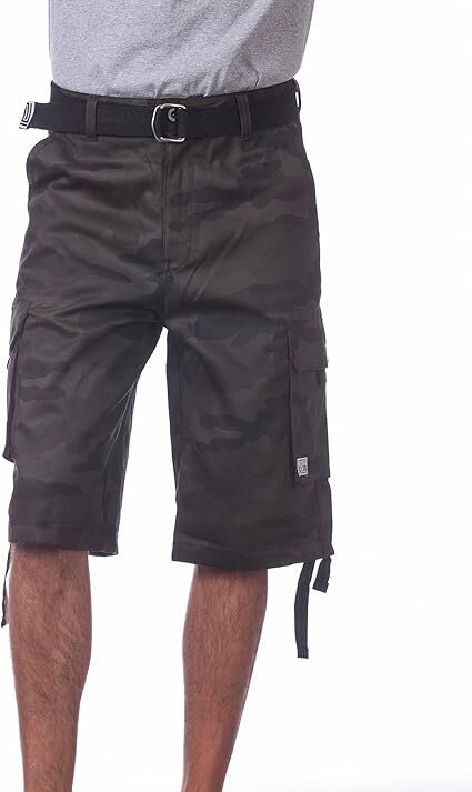 Men's Cotton Twill Cargo Shorts with Belt