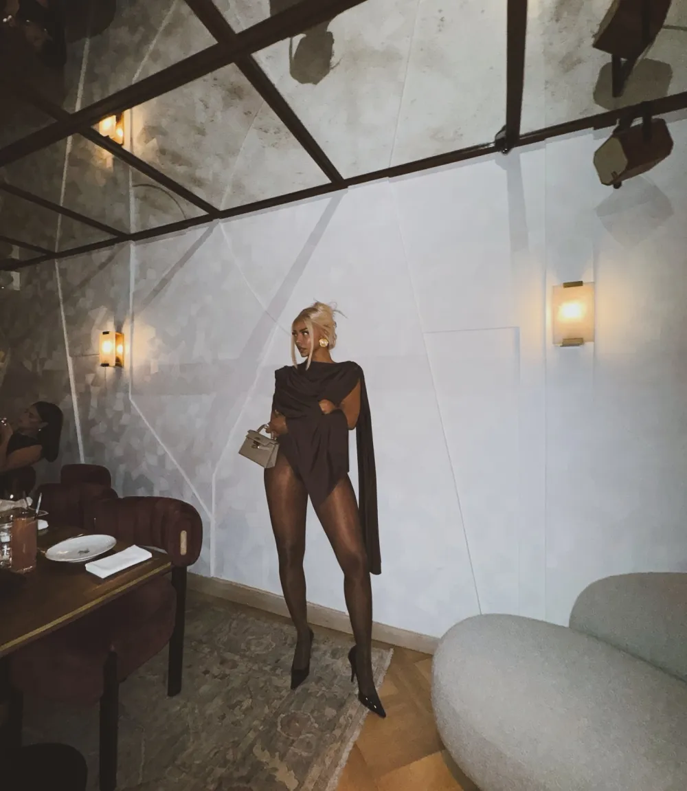 Women's Solid Color Bodysuit, Fashion Minimalist Casual Cowl Neck Bodycon Bodysuit