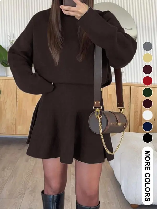 Women's Half-High Neck Knit Dress