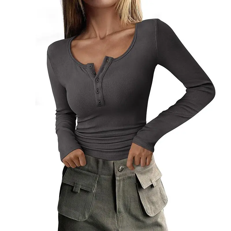 Women's Long Sleeve Henley Shirt