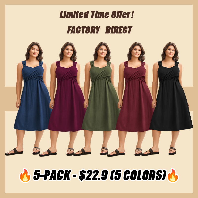 🔥Last day promotion⏰Pure Cotton Pleated Pockets Midi Dress-Fashion Women's Clothing for Daily Wear