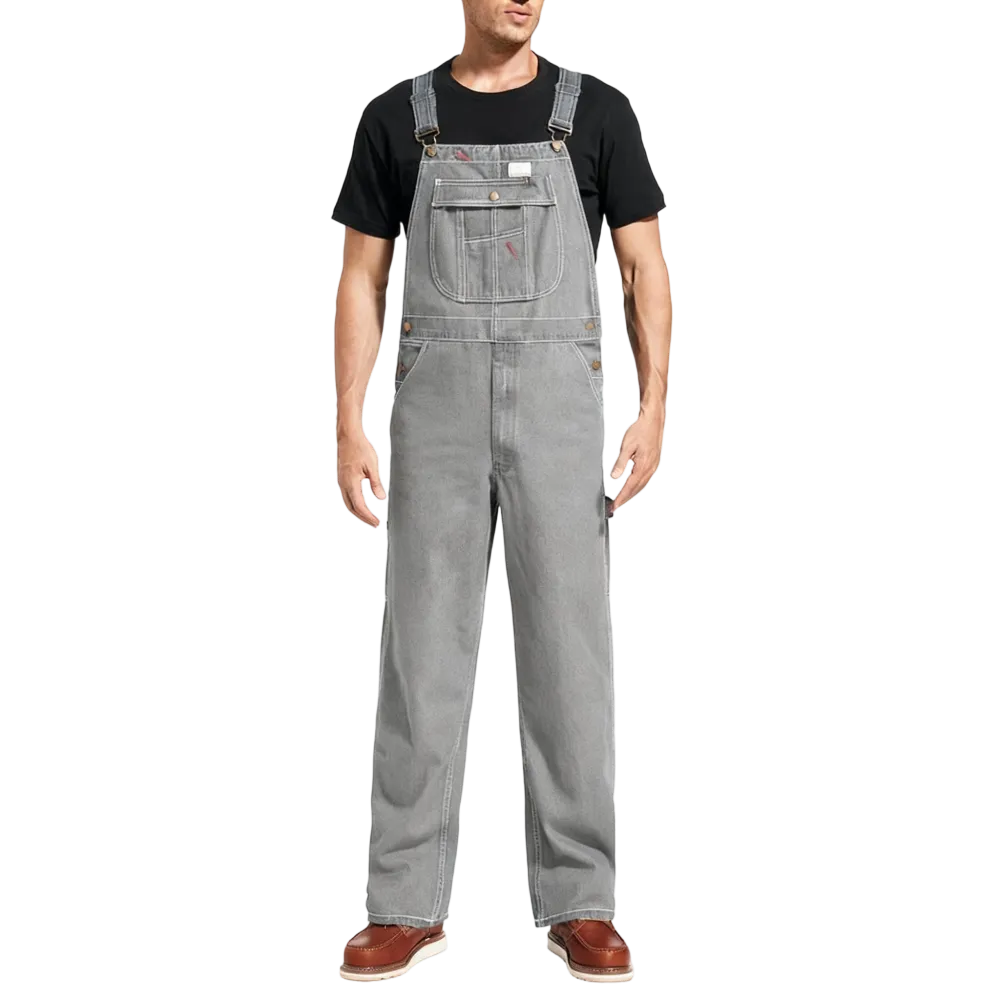 Men's Denim Overalls with Adjustable Straps