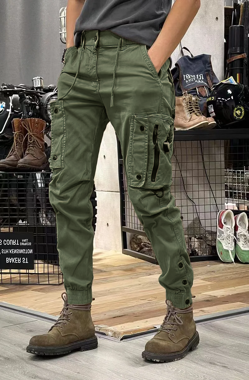 Men's Baggy Skinny Cargo Pants With Multiple Pockets Men's Casual Cargo Pants Elastic Waist Drawstring Joggers Pants Tapered Sweatpants for Men Multi Pockets