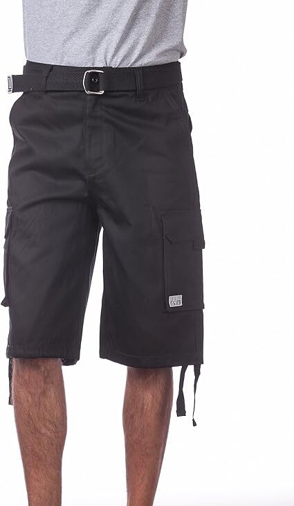 Men's Cotton Twill Cargo Shorts with Belt