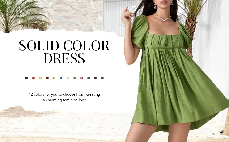 Women's Y2k Puff Sleeve Mini Dresses
