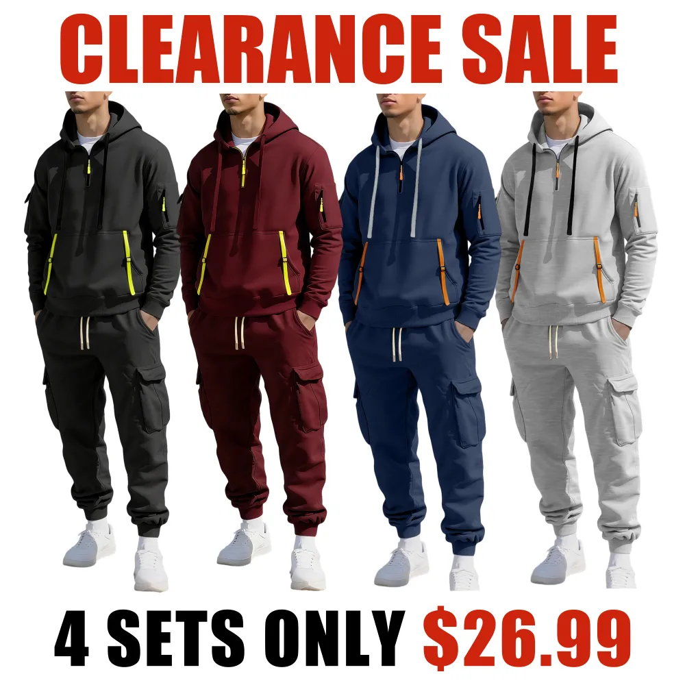🔥Clearance sale!Men's autumn&winter hooded fashion sweatshirt with multiple pockets,