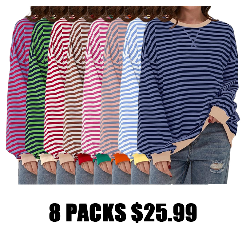 Clearance sale! 🏆️ Womens Stripes Color Block Sweatshirts