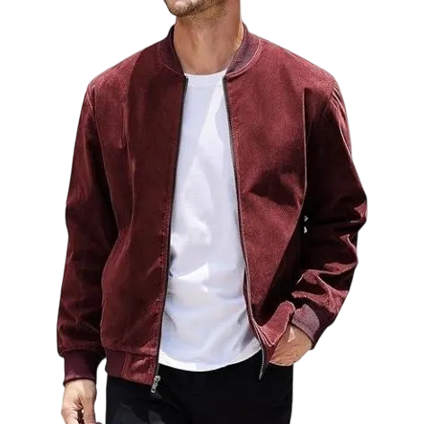 Men's Suede-Trimmed Stretch Jacket