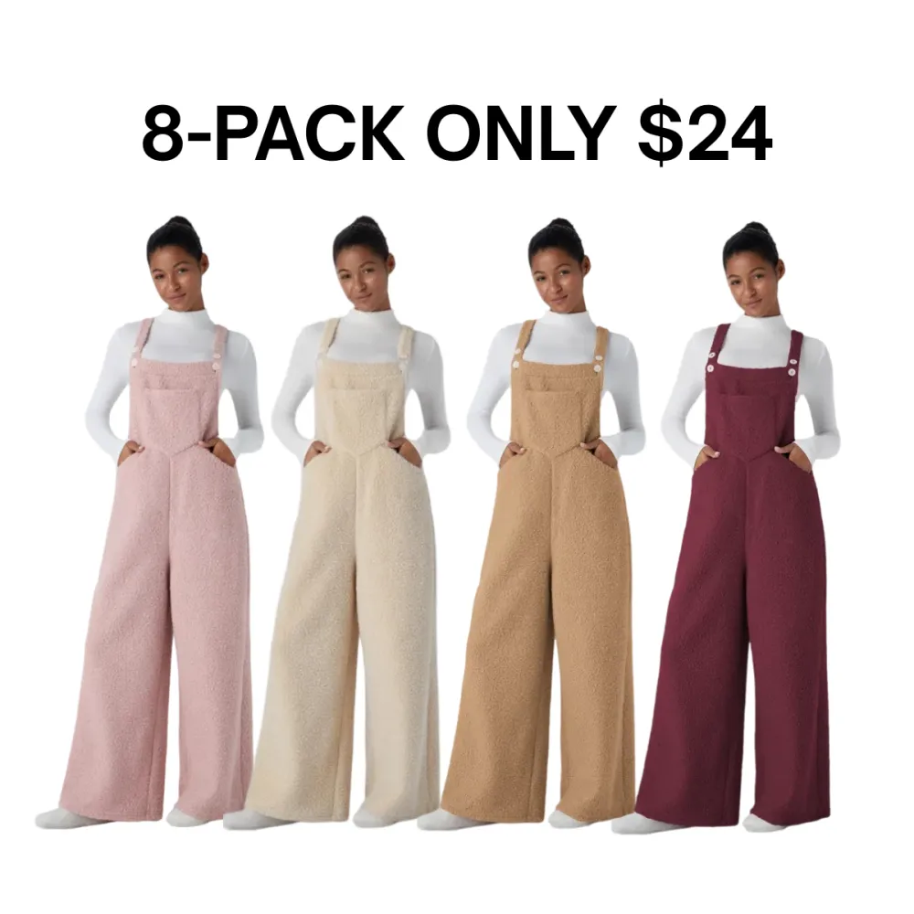 Women's Pockets Casual Teddy Overalls