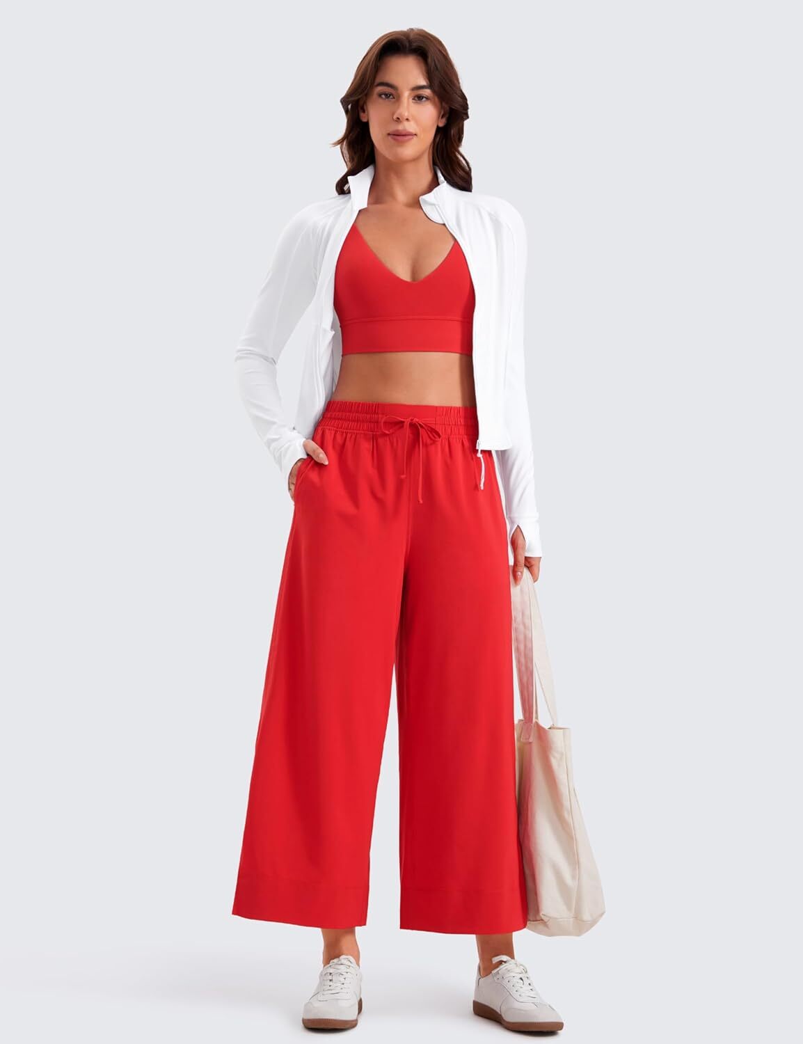 Lightweight Wide Leg Cropped Pants for Women 25
