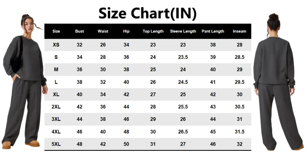 Women’s Casual Two Piece Outfit, Long Sleeve Top & Wide Leg Pants