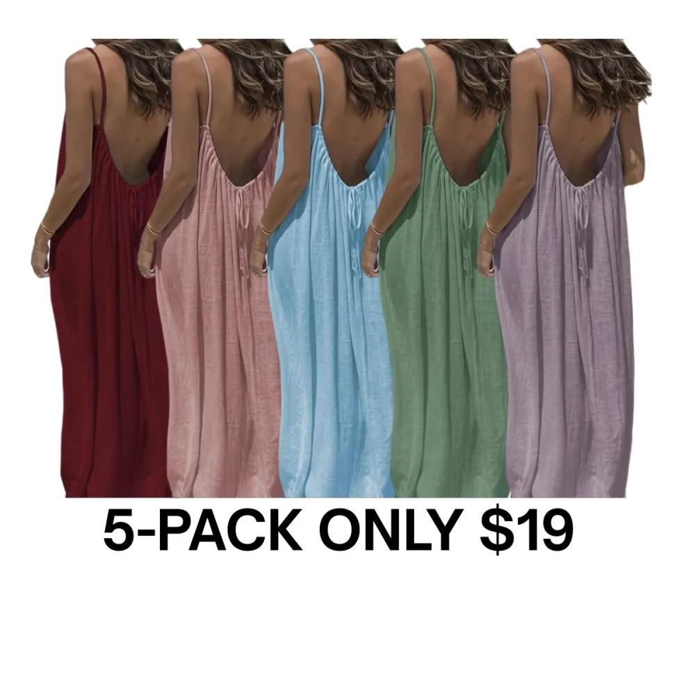 Women's Solid Color Cami Lounge Dress