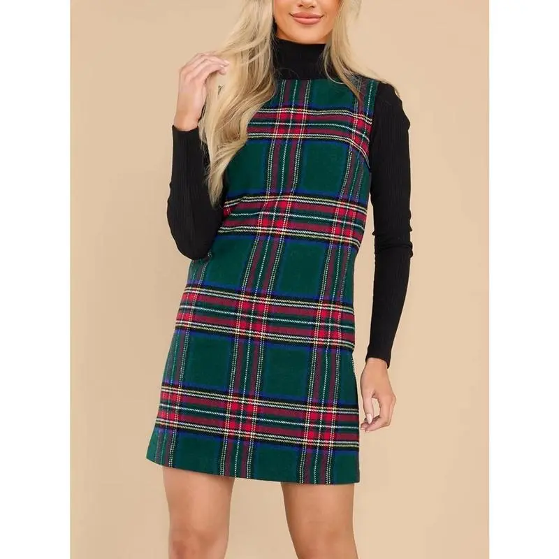 🔥Last Day 95% OFF🔥Women's Plaid Christmas Party Dress