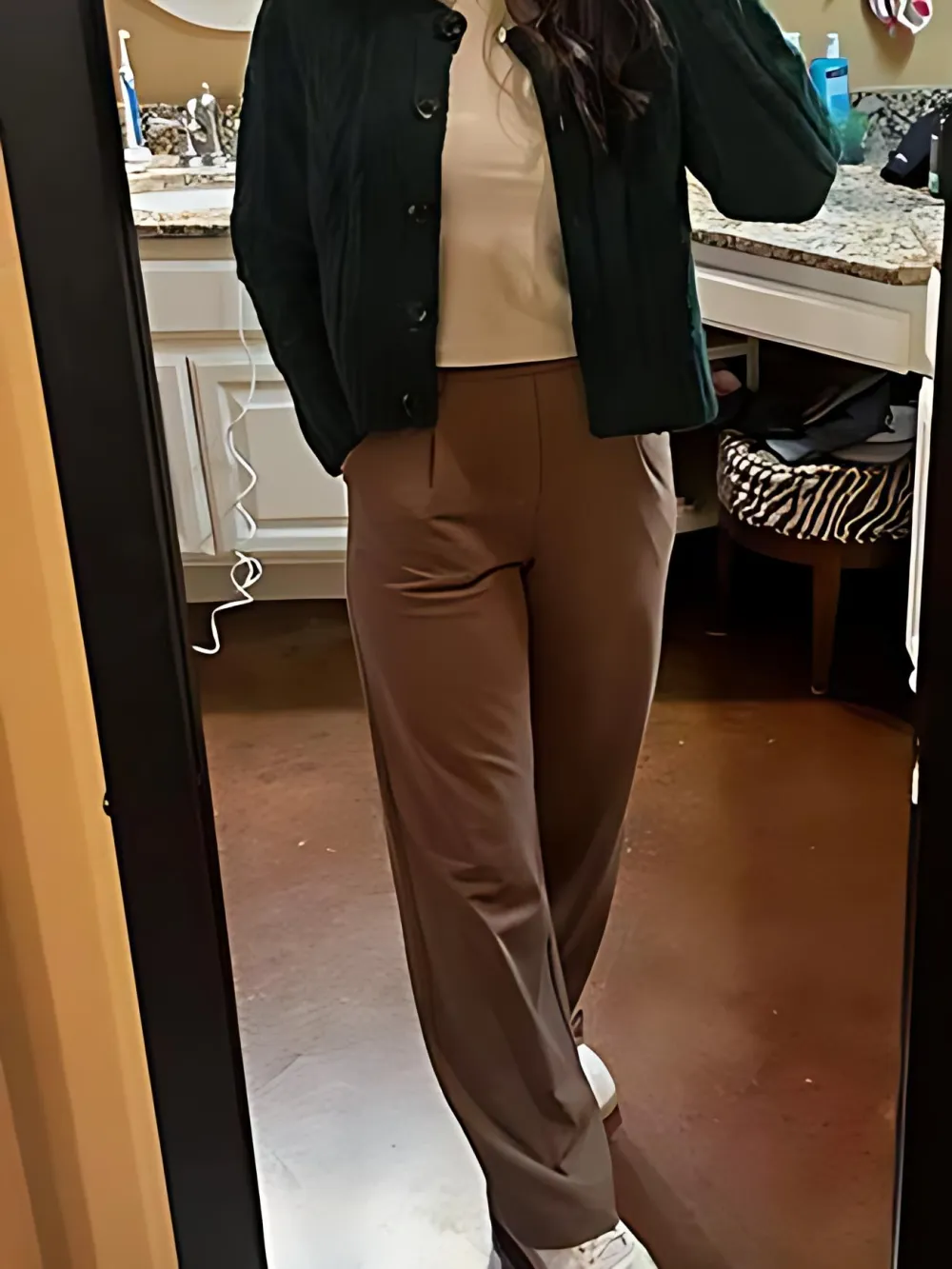 Women's Solid Color Plicated Pocket Wide Leg Pants