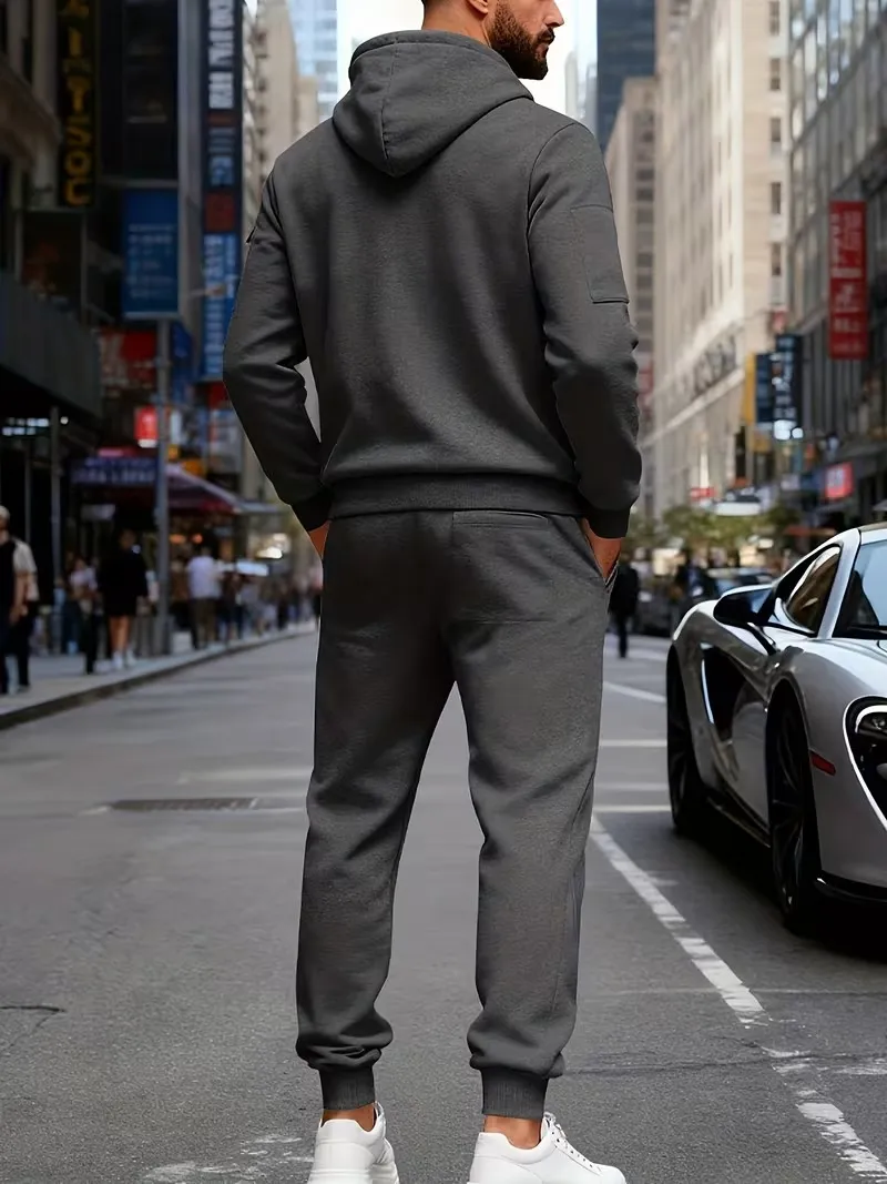 🔥Clearance sale!Men's Winter Fleece-Lined loose Casual Workwear Outfit with Multi-Pocket Jacket & Pants