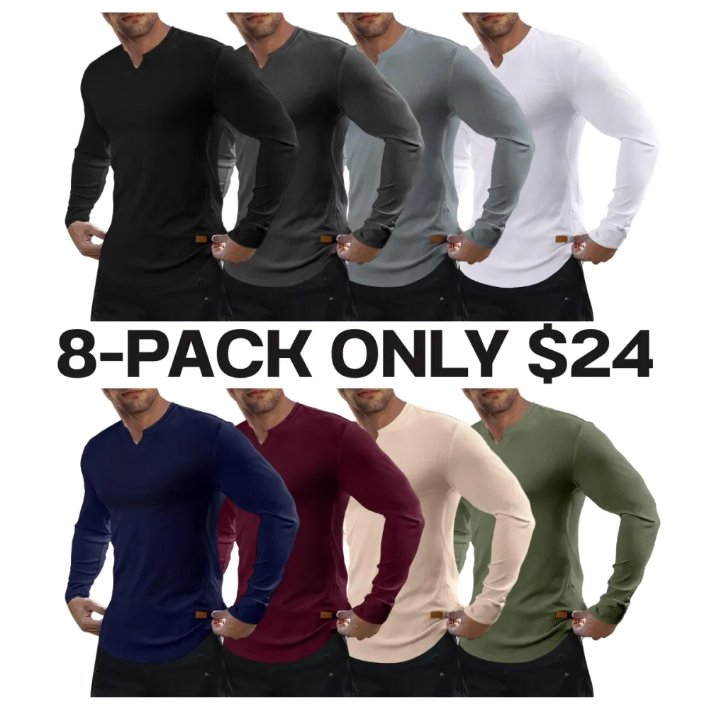 Men's V-Neck Long Sleeve Muscle Shirt