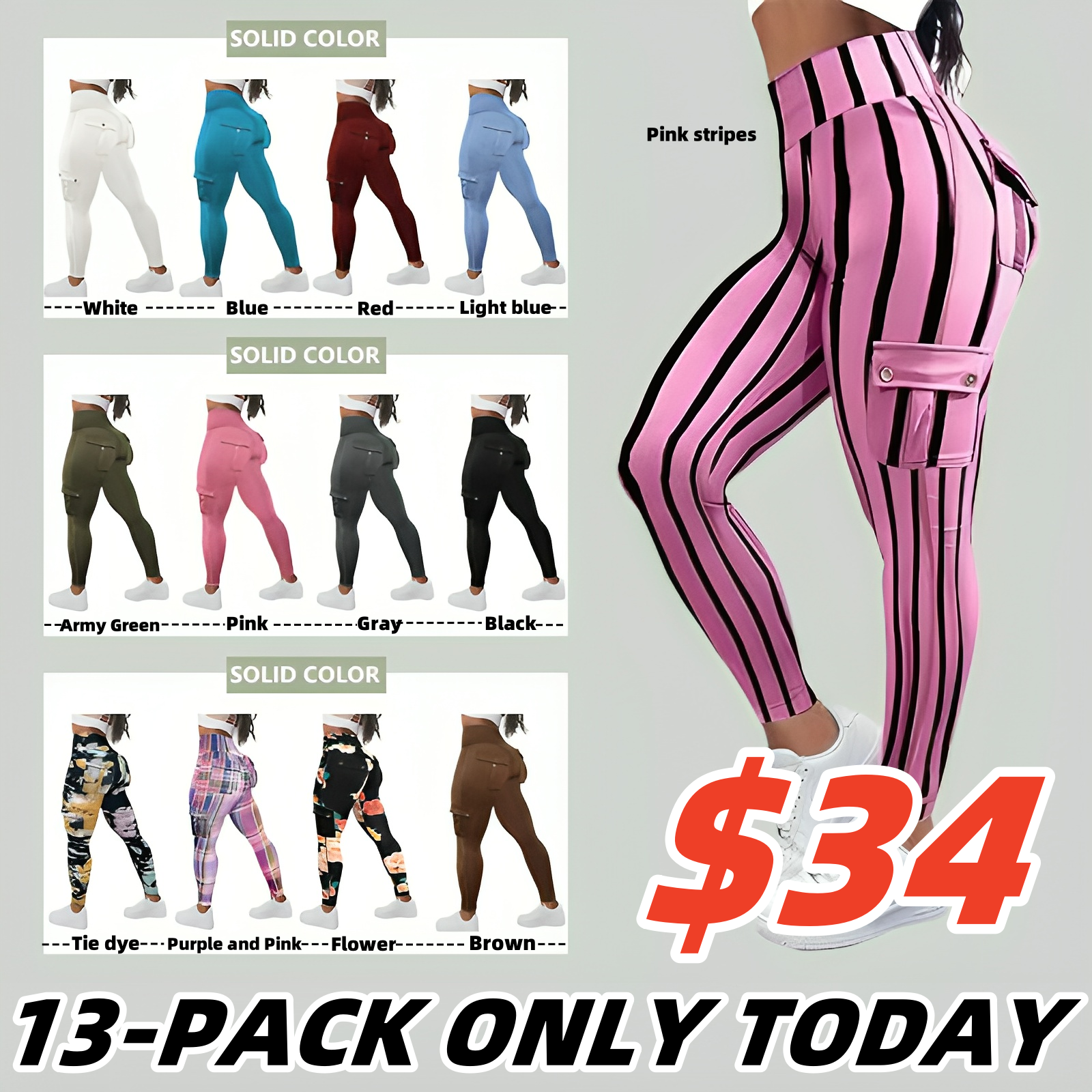 Last day promotion!High Waisted Butt Lifting Leggings with Flap Pant