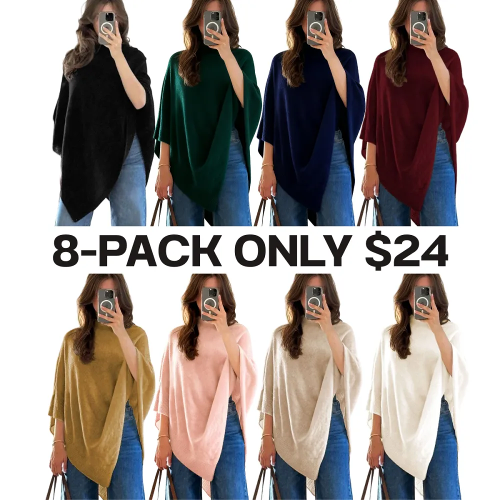 Women's Plain Loose Elegant Fashion Sweater Shawl