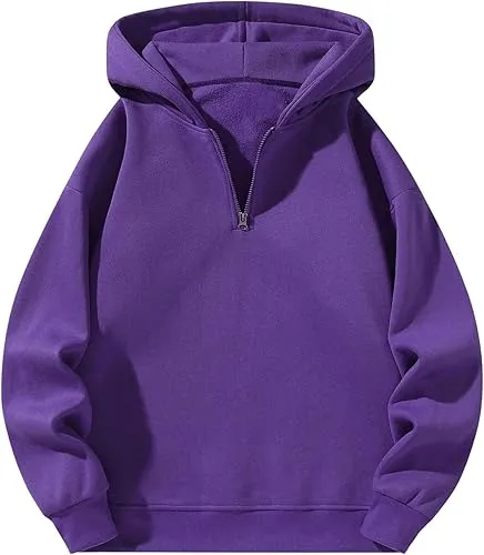 Men’s Plain Half Zip Hoodie