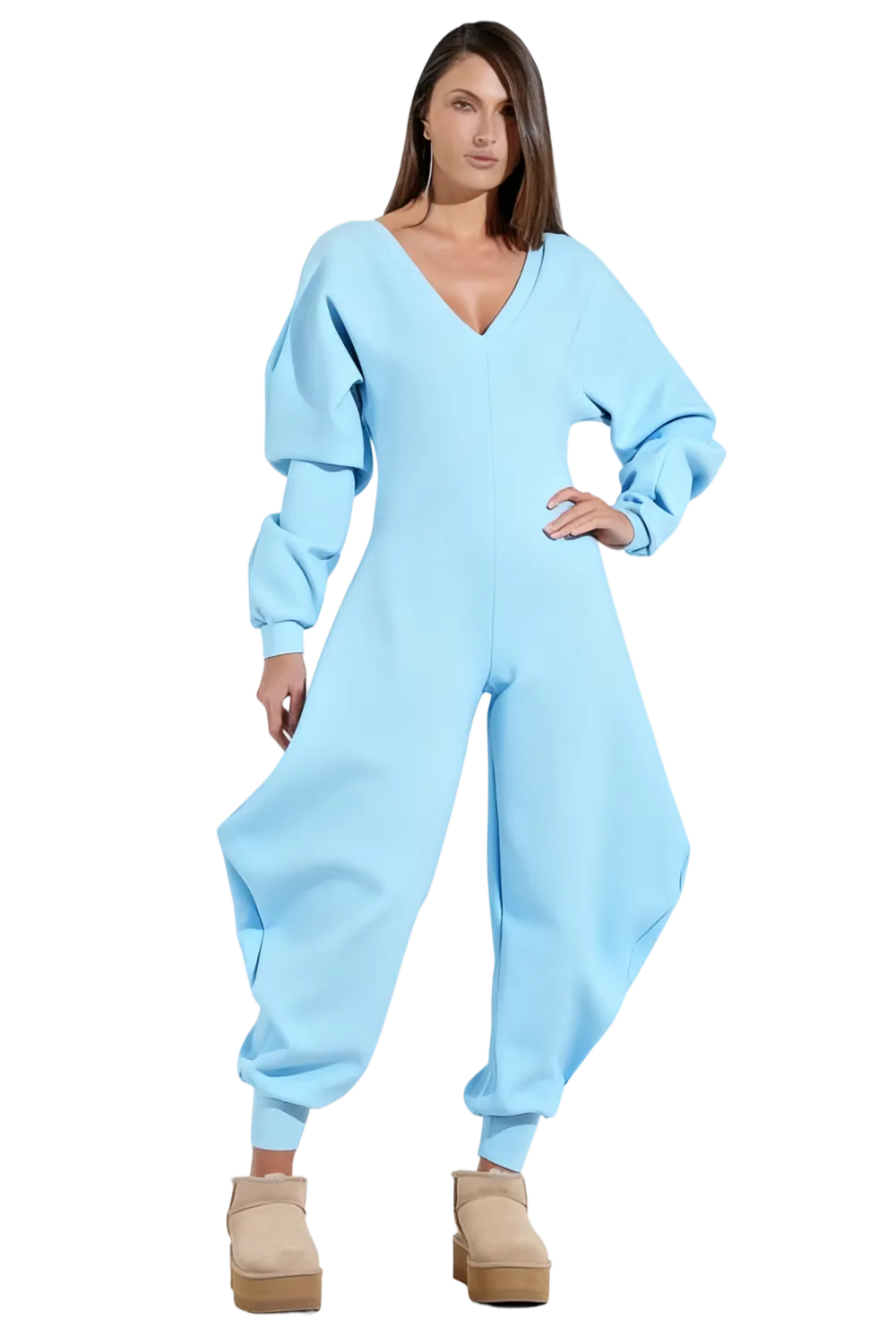 Women's Cozy Sweatshirt Jumpsuit