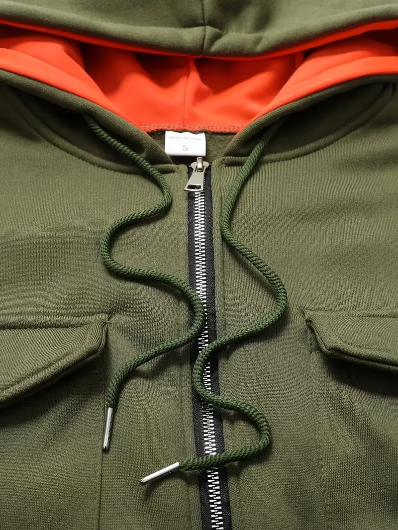 Clearance sale Men's sweatshirt with multiple pockets warm and stylish-Jacket & Pants
