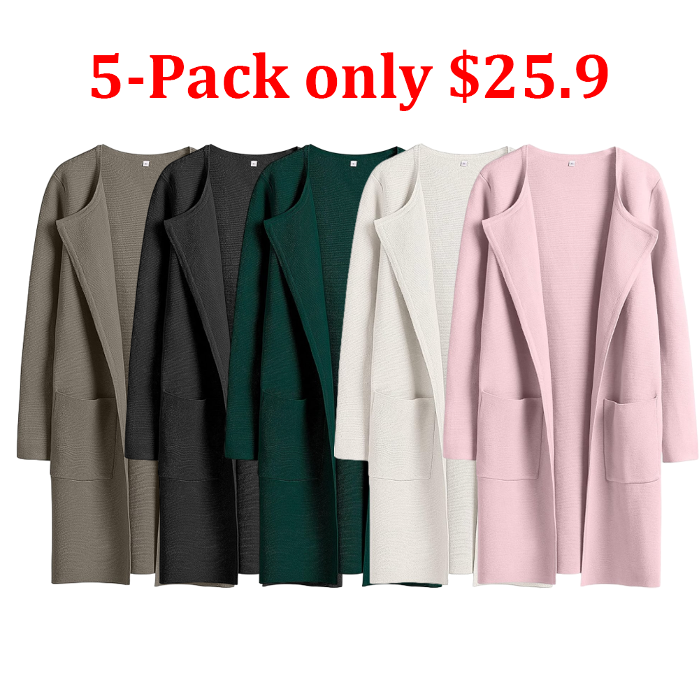 Women's Open Front Knit Lightweight Cardigan Casual Long Coatigan Sweater Lady Jacket Coat 2024 Fall Outerwear
