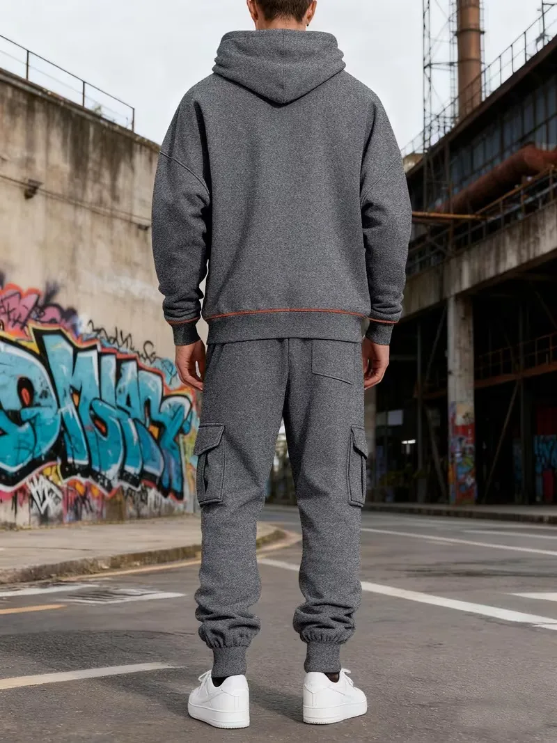 Clearance sale Men's sweatshirt with multiple pockets warm and stylish-Jacket & Pants