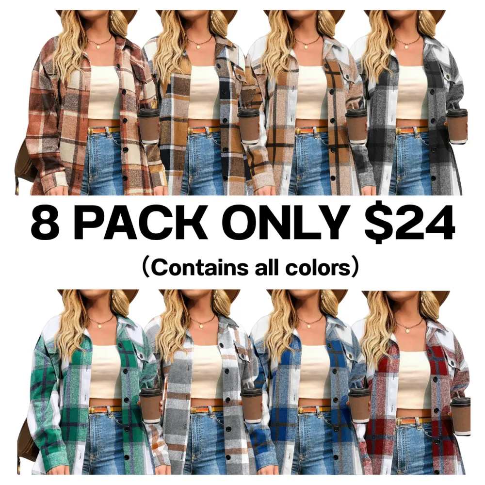 Womens Plaid Shacket Shirt