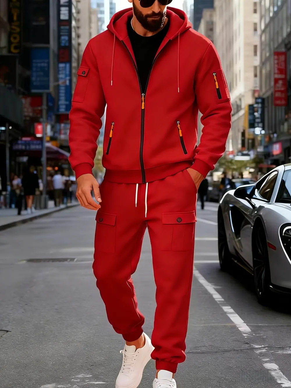 🔥Clearance sale!Men's Winter Fleece-Lined loose Casual Workwear Outfit with Multi-Pocket Jacket & Pants