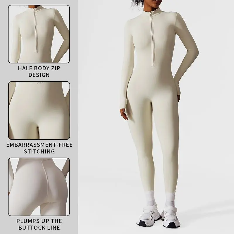 Women’s Solid Zip-Up Skiing Jumpsuit