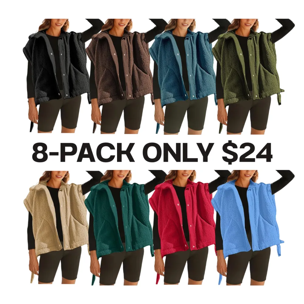 Women's Warm Fleece Button Down Vest
