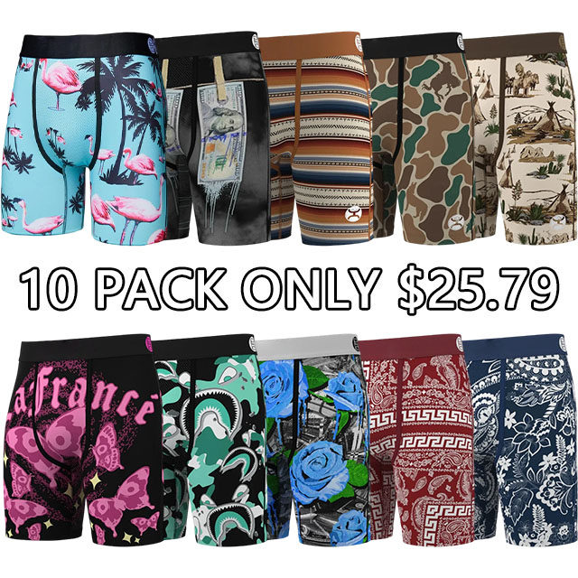 🔥Last Day Promotion!🎁Men's Mystery Boxer Brief 10-Pack Bundle