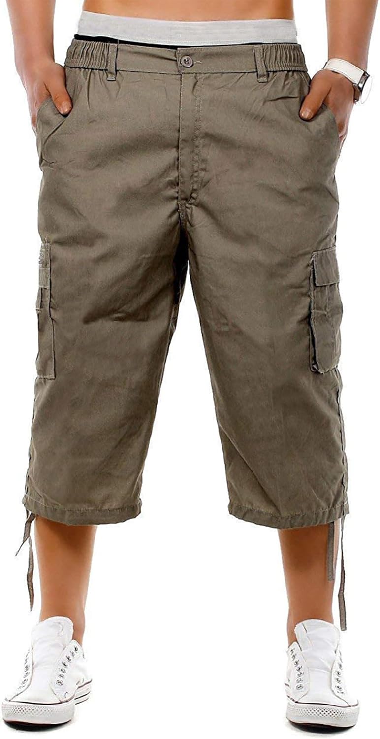 Green Trousers Cargo Pants Mens Black Birthday New Mens Summer Casual Men's 7 Pocket Pants Loose Pants Tuxedo Trousers with Satin Stripe Men