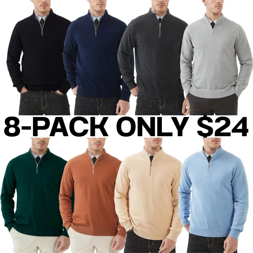 🔥Last Day 95% OFF🔥Men's Quarter Zip Knit Sweater