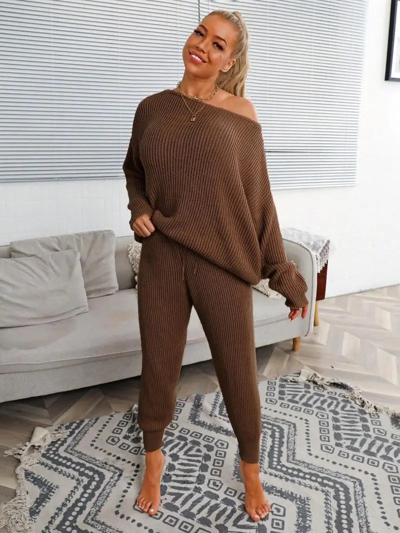Women's Drop Shoulder Sweater Set