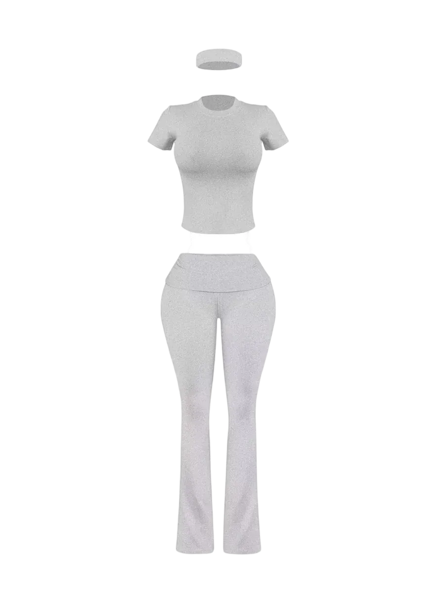 Women’s Soft Fold Over Set With Headband 3 Piece Set