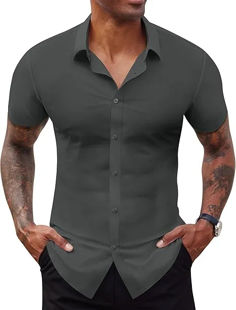 Men’s Short Sleeve Stretch Dress Shirt